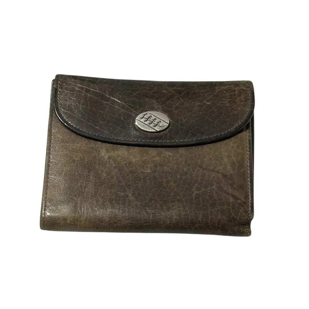 Le Baron MCM Genuine Buffalo Calf Leather Coin Wallet Ladies Change Holder Brown